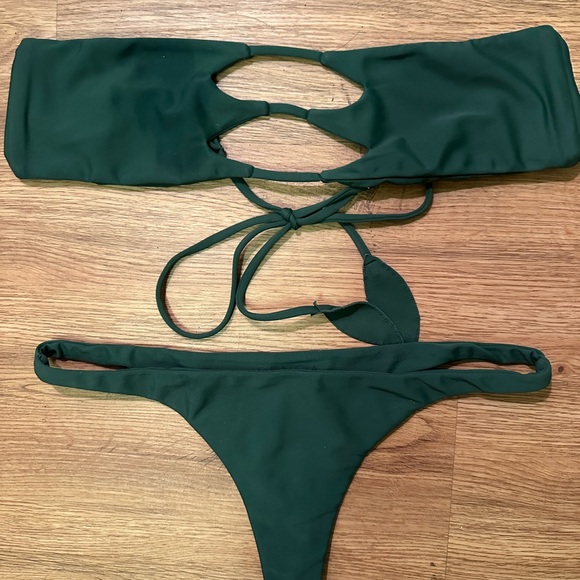 Benoa Swim Dark Green Bikini Set - Picture 1 of 2